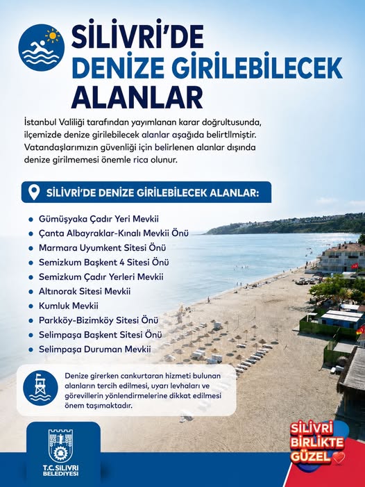 Silivri’de Denize Girilebilecek Alanlar Açıklandı