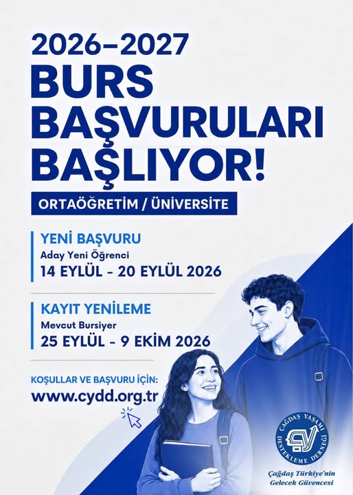 ÇYDD’de 2026-2027 Eğitim Öğretim Yılı Burs Başvuruları Başlıyor