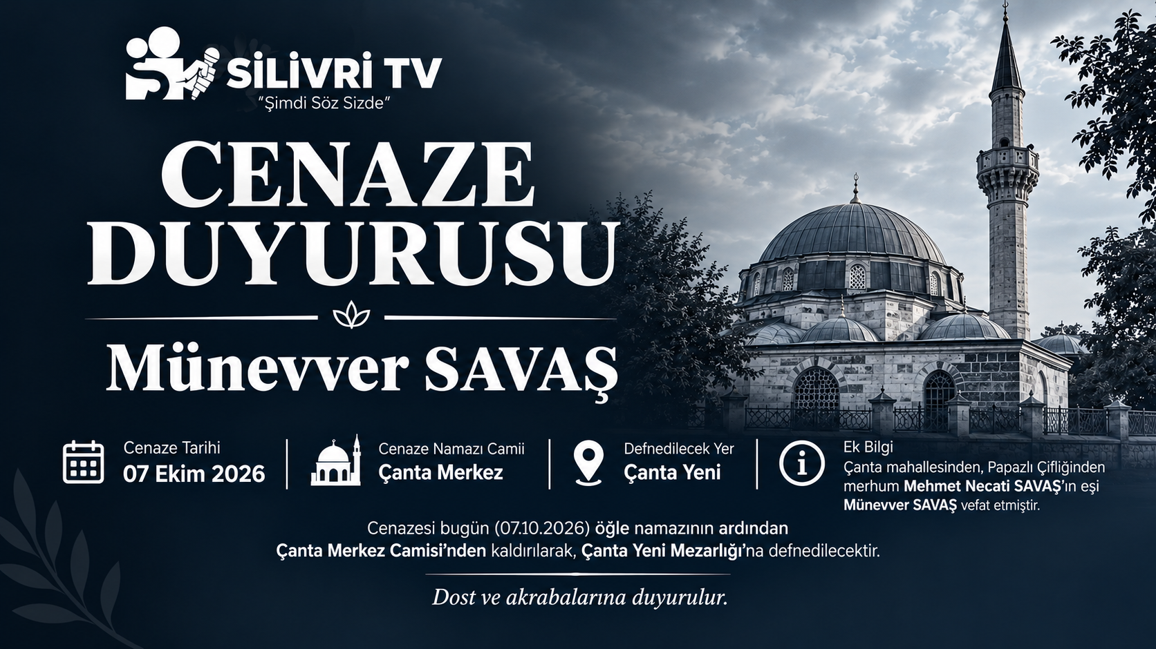 Münevver Savaş Vefat Etti