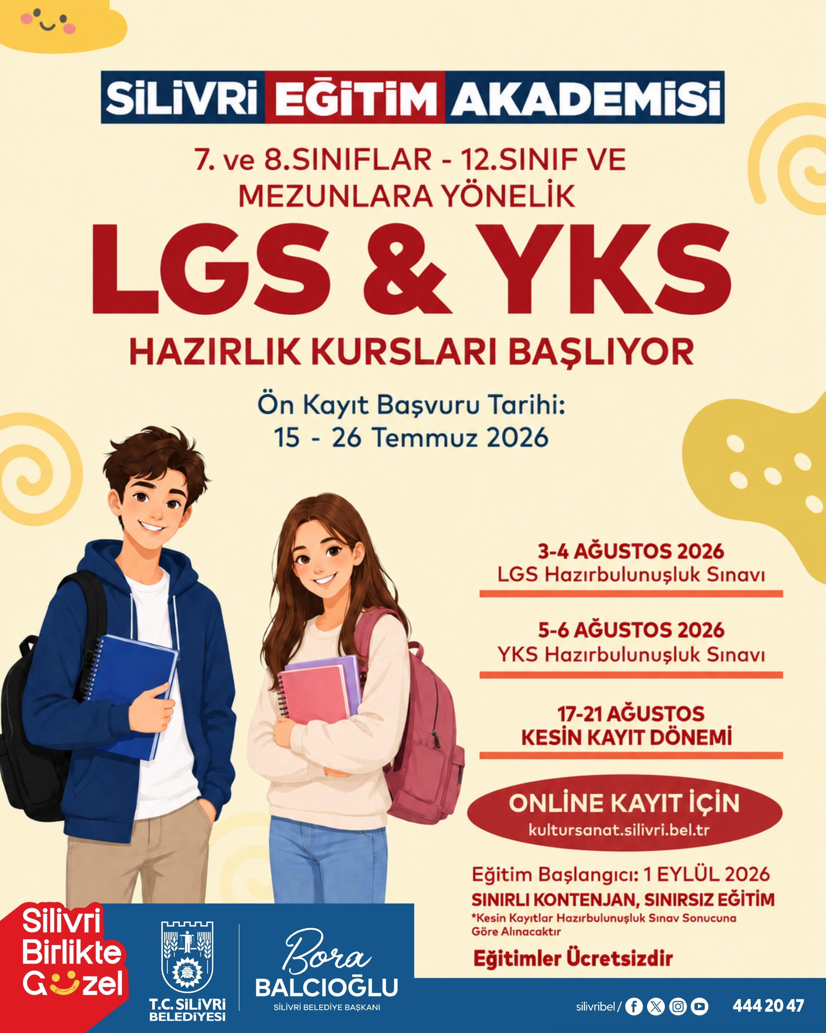 Silivri Belediyesi'nden Ücretsiz LGS ve YKS Hazırlık Kursları İçin Başvurular Başladı