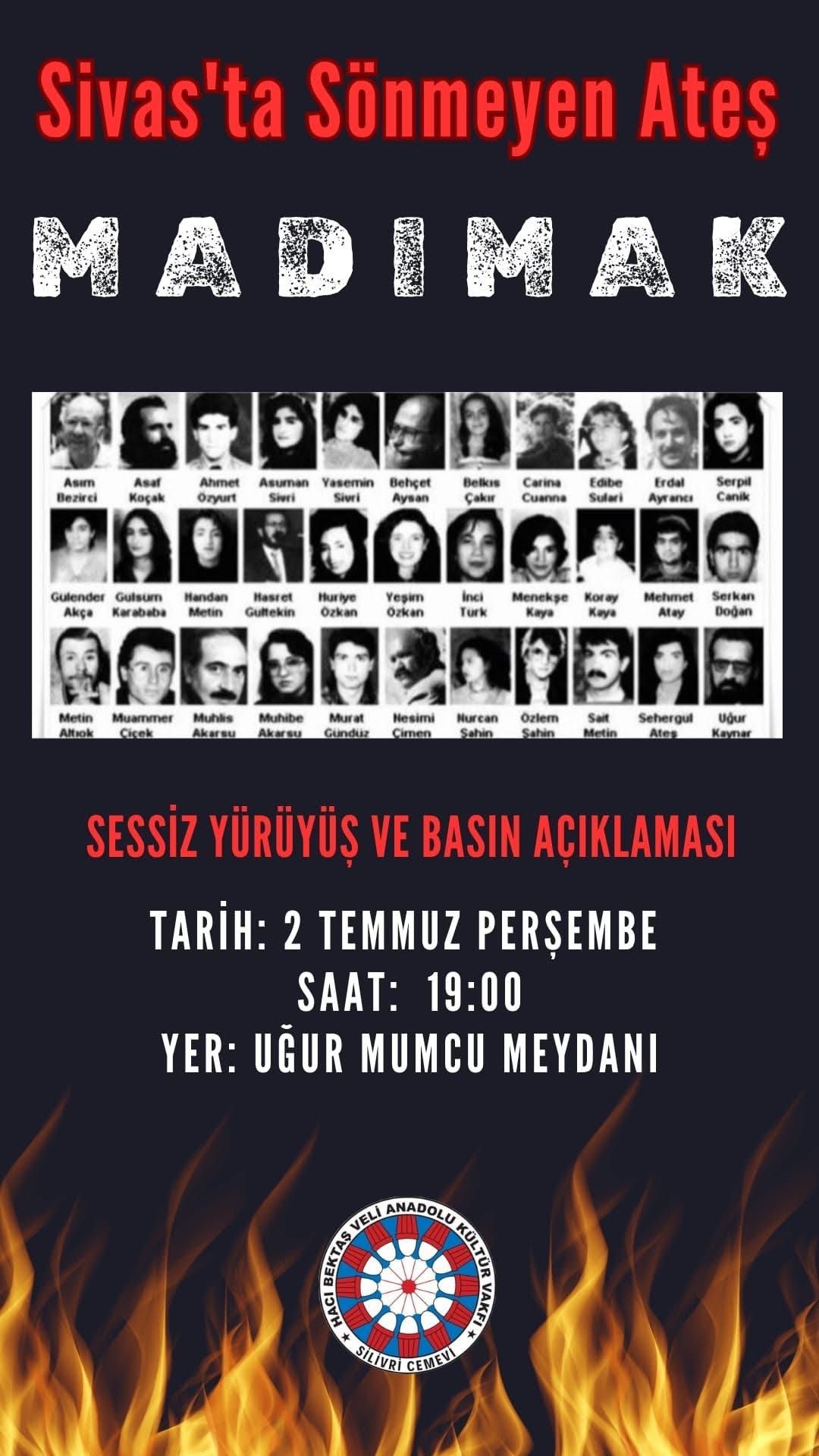 Silivri'de Madımak Katliamı'nın 33. Yılında Anma Programı Düzenlenecek