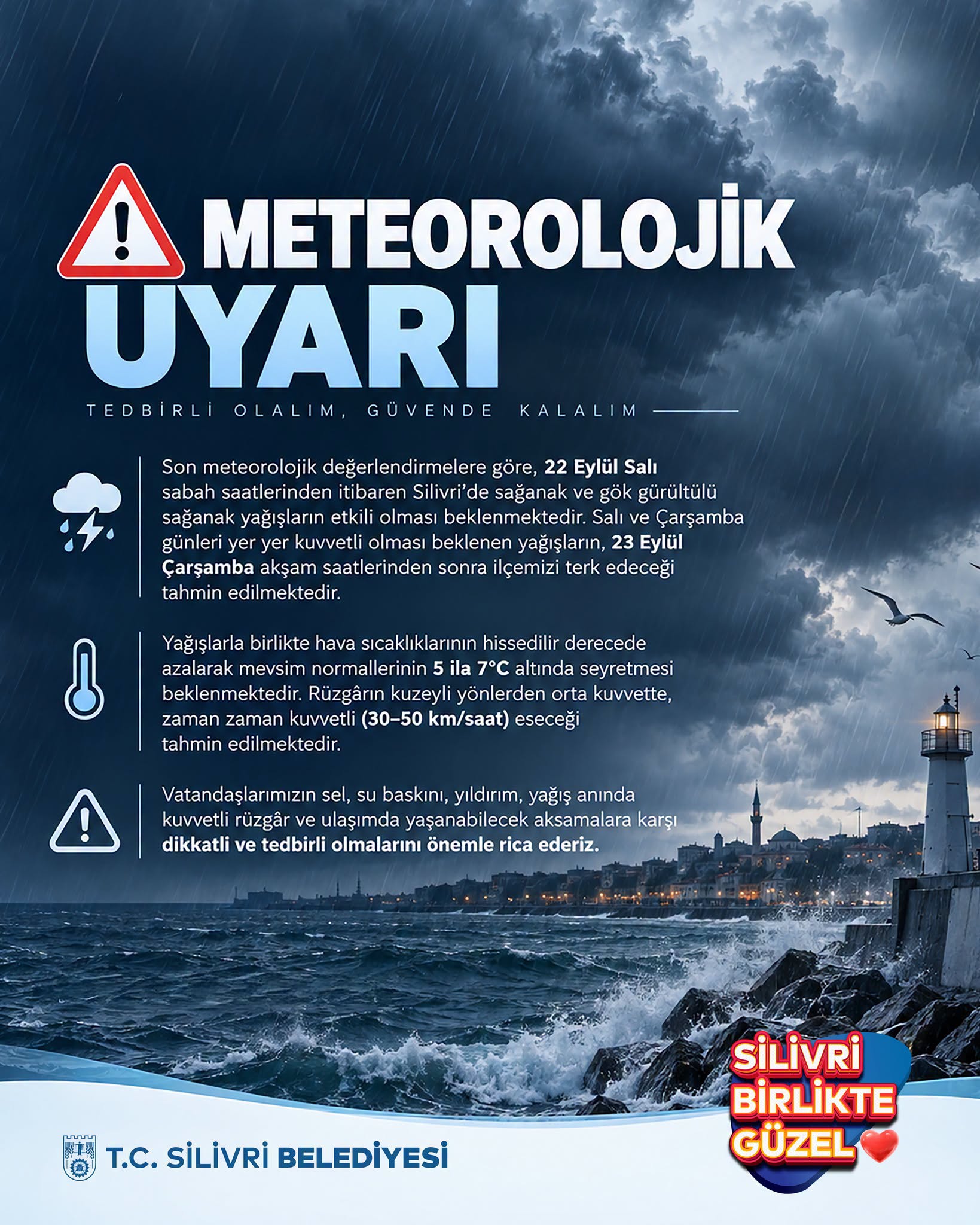 Silivri İçin Meteorolojik Uyarı: Sağanak Yağış Ve Sıcaklık Düşüşüne Dikkat