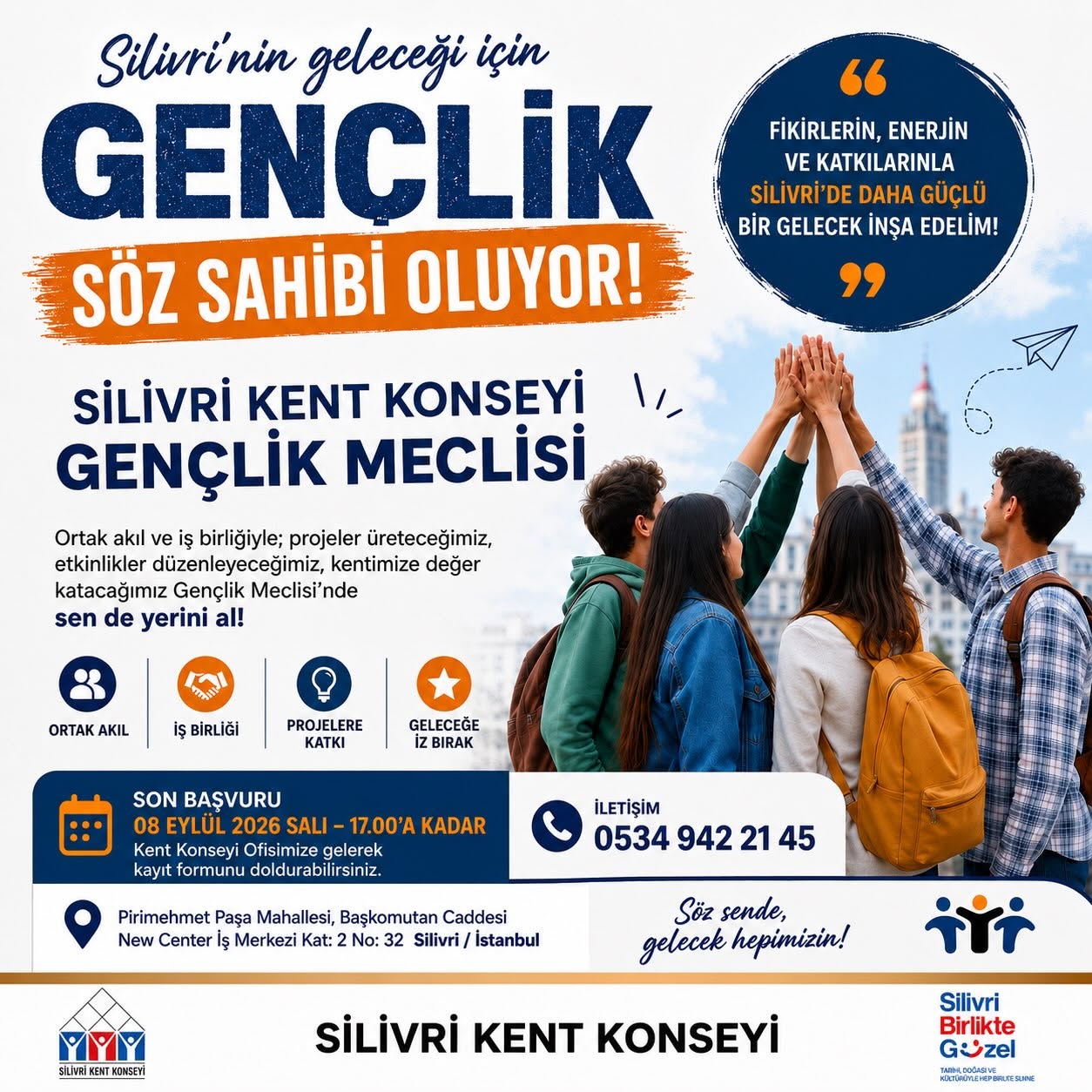 Silivri Kent Konseyi Gençlik Meclisi Yeni Dönem Başvuruları Başladı