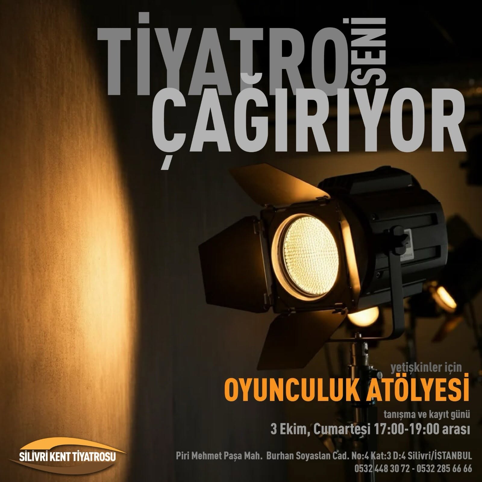 Silivri Kent Tiyatrosu’nda Yetişkinler İçin Oyunculuk Atölyesi Başlıyor