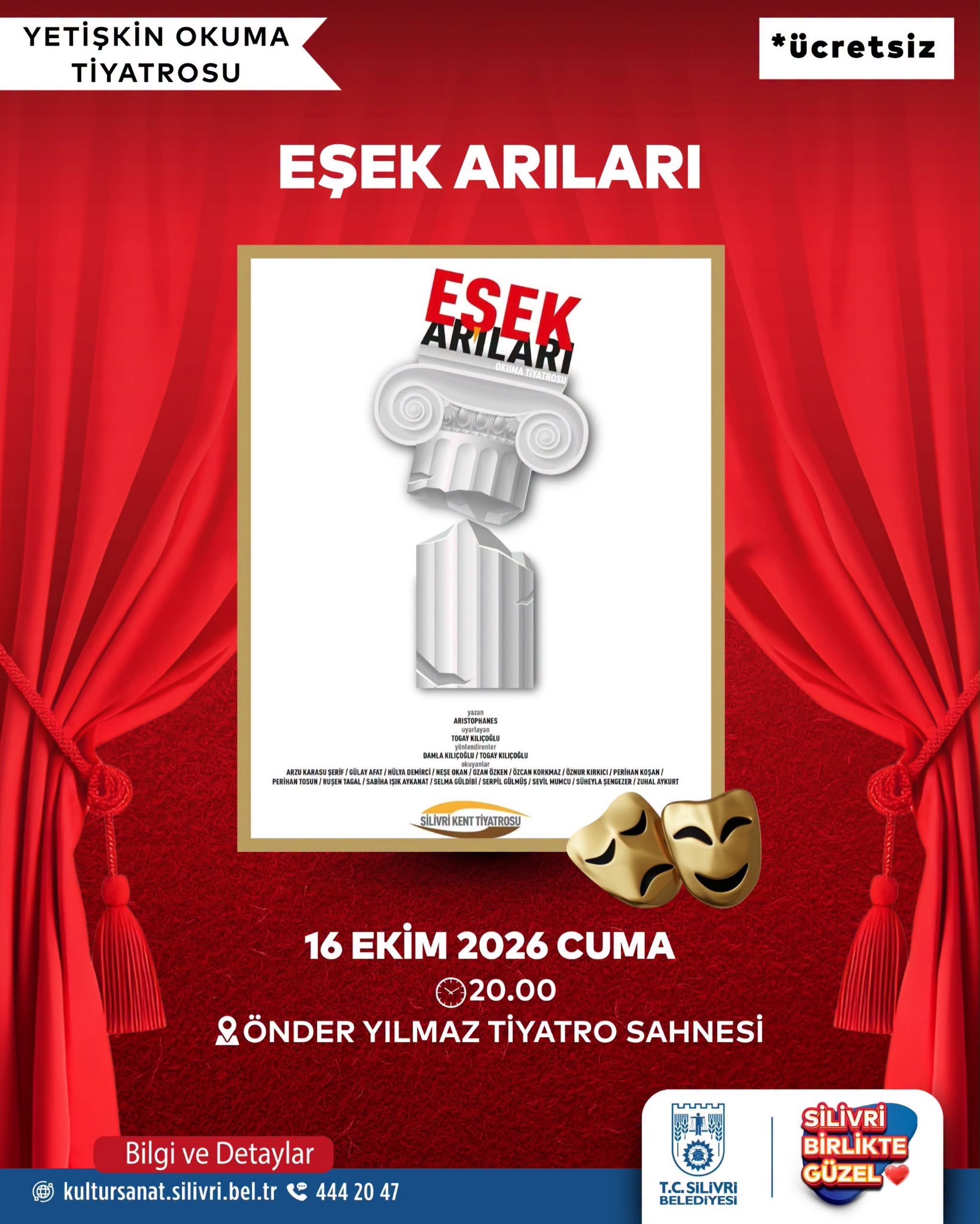Silivri Kent Tiyatrosu’ndan “Eşek Arıları” Okuma Tiyatrosu