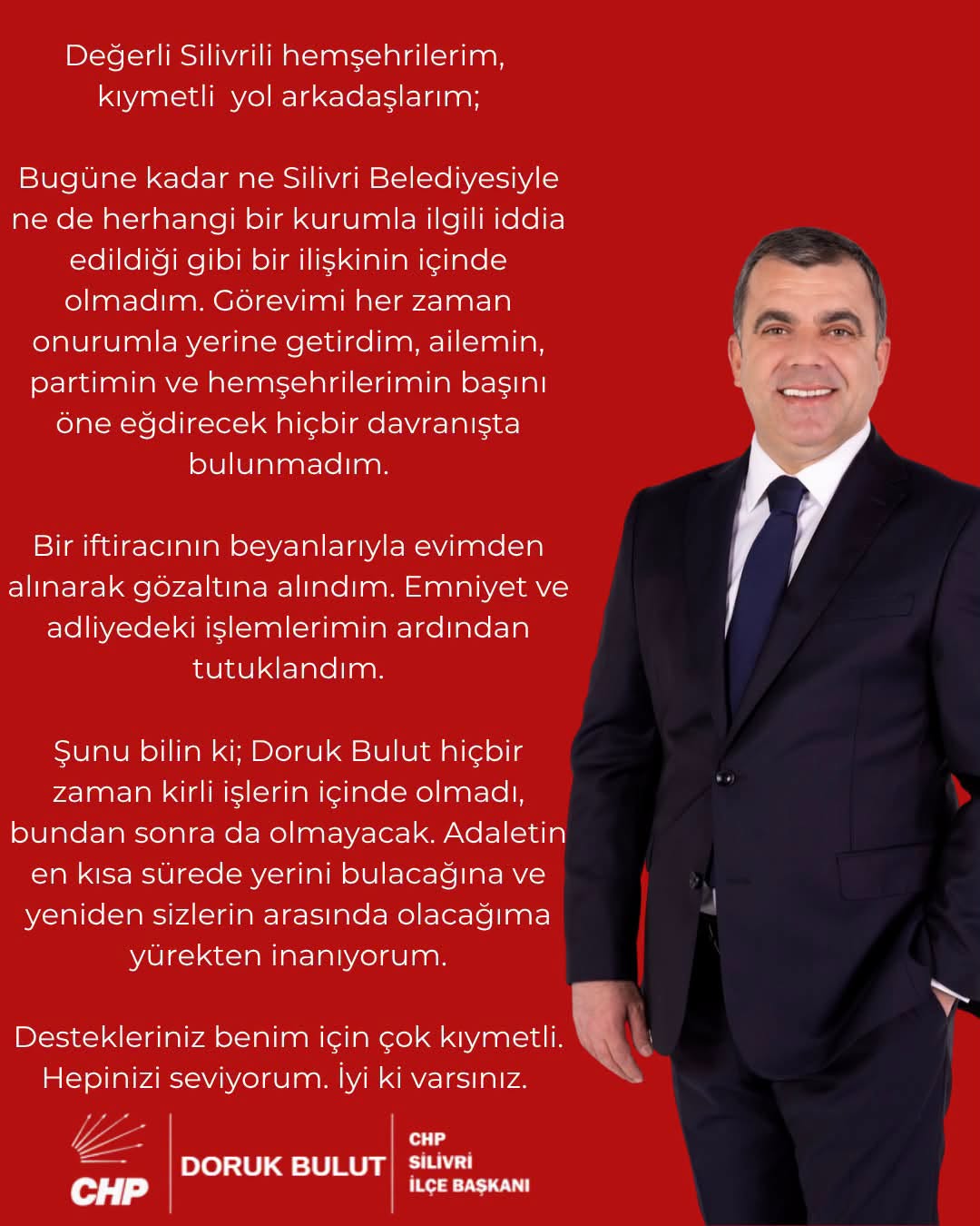 Tutuklanan Doruk Bulut'tan kamuoyuna açıklama