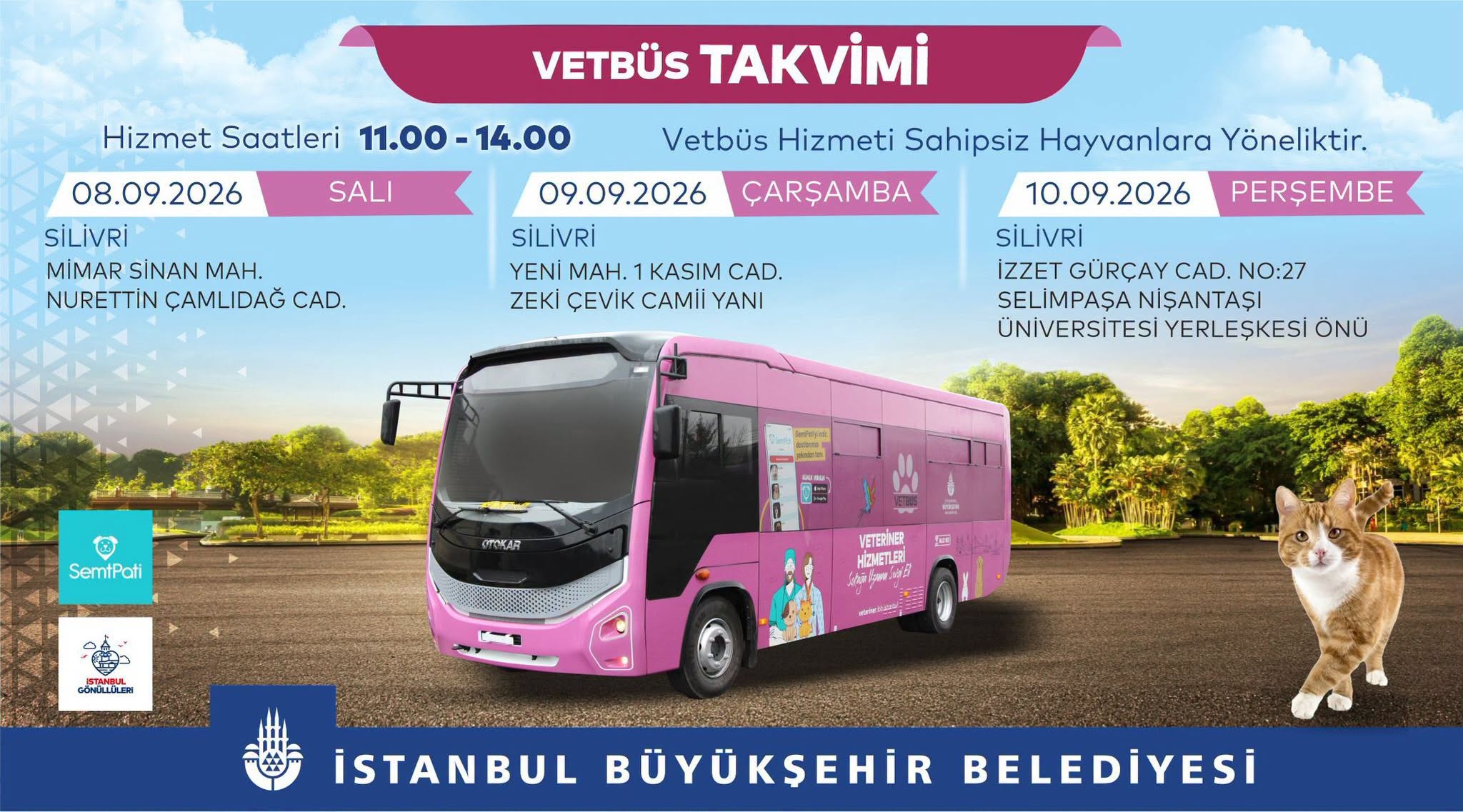 VETBÜS, 3 Gün Boyunca Silivri’de Hizmet Verecek